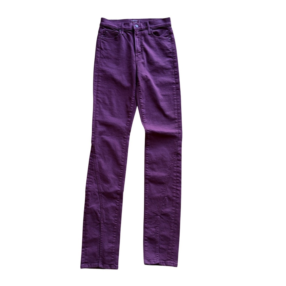 MOTHER The Rascal Sliced Up Heel Burgundy Slim Straight Jeans Size 27 10516-753